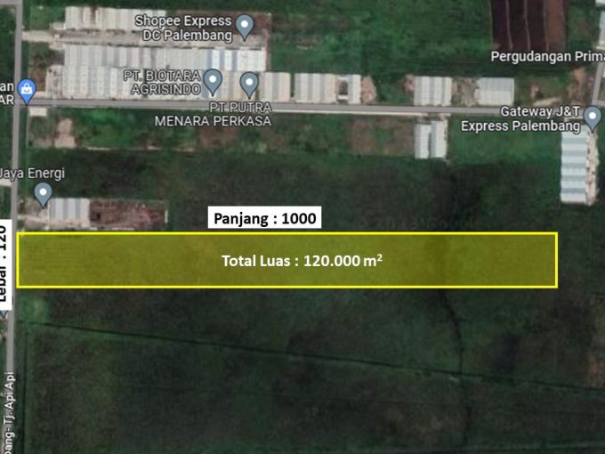 Dijual Lahan Strategis Samping Pergudangan Prima Star Tanjung Api Api