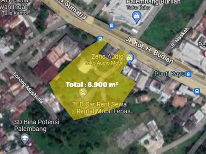 Tanah Luas Samping Punti Kayu Jalan Kolonel H Burlian Km 7 Palembang