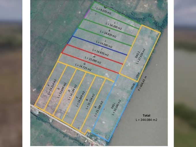 DIJUAL LAHAN 24 HEKTAR PINGGIR SUNGAI DEKAT PU TANJUNG API API