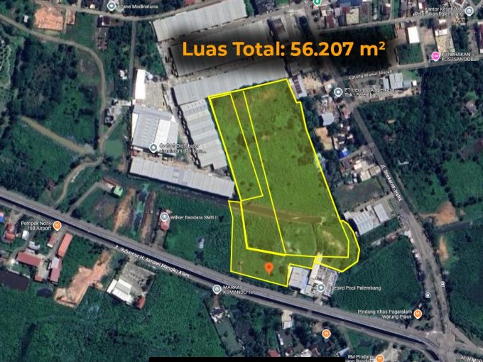 DIJUAL TANAH 5,6 HEKTAR ARAH BANDARA SMB II PALEMBANG