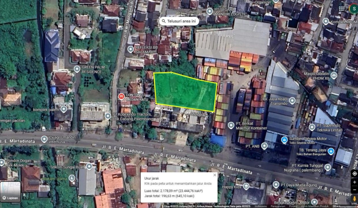 DIJUAL TANAH JALAN RE MARTADINATA PALEMBANG (1)
