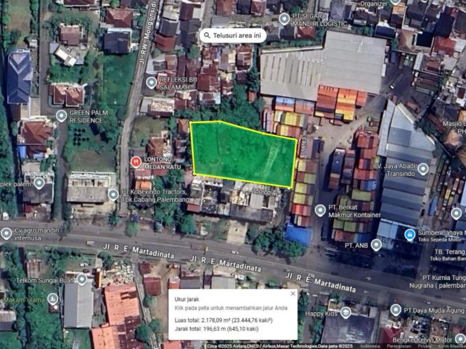 DIJUAL TANAH JALAN RE MARTADINATA PALEMBANG