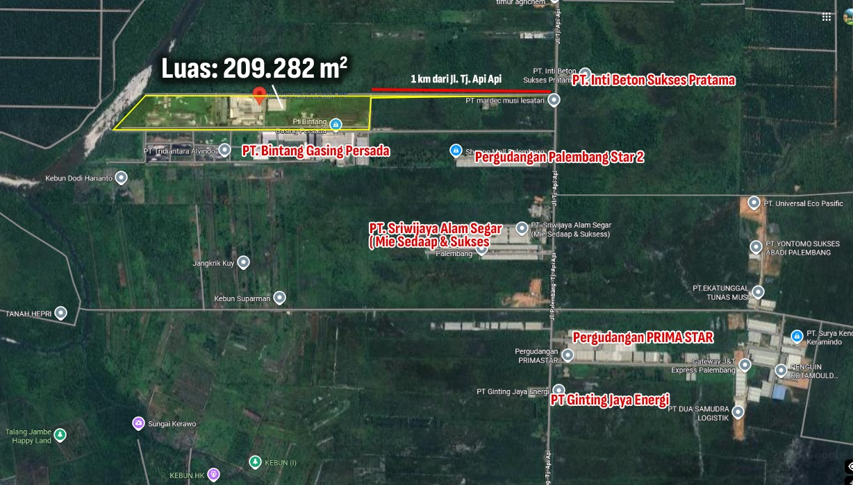 DIJUAL TANAH INDUSTRI KM 10 TANJUNG API API PALEMBANG (1)